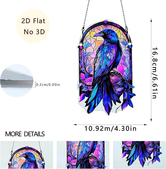 Halloween Bird Ornaments Colorful Window Hanging Decorations Home Wall Decor for Indoor Outdoor