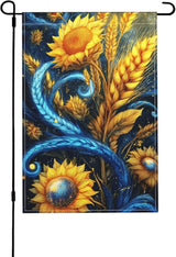 Wheat Ears Sunflower Garden Flag Seasonal Double Sided 12 x 18 Inch Small Yard Flag for Indoor Outdoor Decor Holiday All Seasons