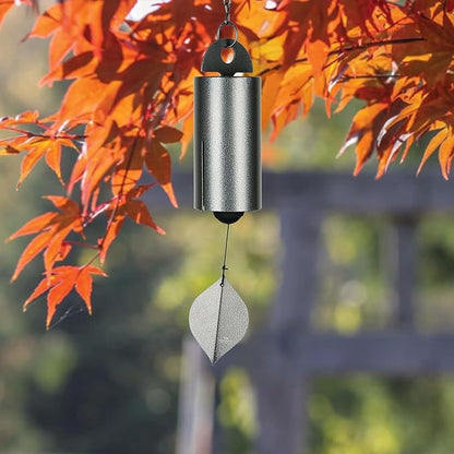 Woodstock Chimes Heroic Windbell Wind Chime for Outside 24" Medium Grey,Deep Tone Sound, Outdoor Decor for Patio, Porch, Garden HWMAS