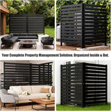 38" W x 42" H x 3 Modular Privacy Screen Kit, 3-Panel Wrought Iron Fence System for Custom Backyard & Patio Enclosures - Hides Multiple AC Units or Creates Dividers