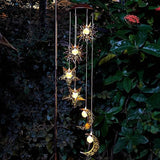 Tryme Solar Wind Chimes for Outside with Sun Moon Star Solar Hanging Lights Windchimes Outdoors Garden Decor Gifts for Mother, Grandma, Sister