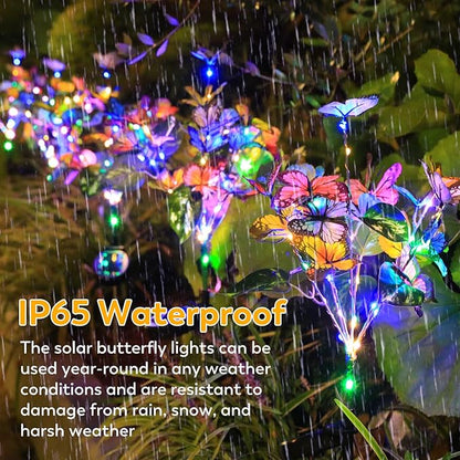 Solar Garden Lights Outdoor Waterproof Solar Lights 6 Pack with New Upgraded 40 LED 18 Butterfly Outdoor Lights for Yard Outside Garden Pathway Decor