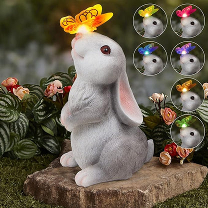 Solar Garden Outdoor Statues,Lawn Decor Outdoor Statue for Patio, Balcony, Yard Ornament,Unique Gifts for Mom Grandma