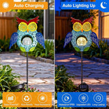 Go2garden Solar Owl Garden Gifts Lights Outdoor, 3D Waterproof Colorful Yard Art Decor with Stakes for Pathway Sidewalk Ornaments, Birthday Garden Gifts for Mom Women(1Pack)