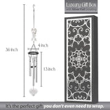 Memorial Wind Chimes with Celtic Angel & Heart - Goodbyes are Not Forever - Sympathy Gift for Loss of a Loved One