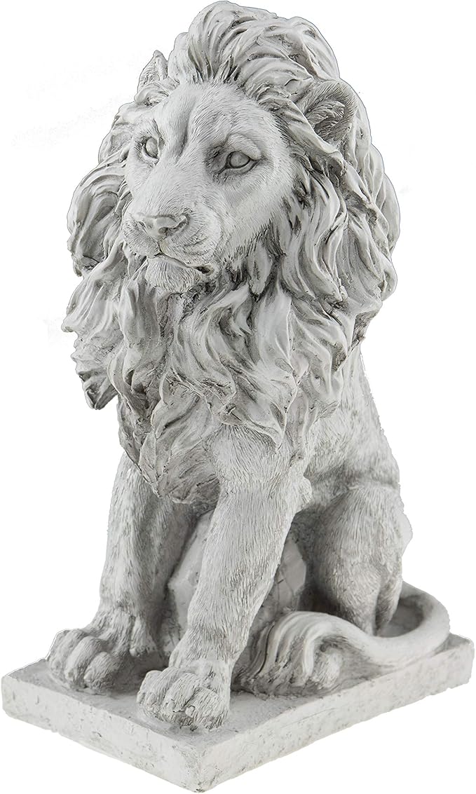 Lion Resin Garden Statue | Outdoor Indoor Figurine Gift Decoration for Home Décor, Patio, Yard, and Garden