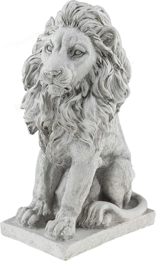 Lion Resin Garden Statue | Outdoor Indoor Figurine Gift Decoration for Home Décor, Patio, Yard, and Garden