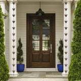 Rain Chains 8.5 Ft, Gutter Downspouts Diverter Outdoor Metal Copper Plaid Rainwater Extensions, 12 Cups