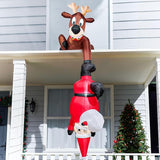 Joiedomi Hanging Christmas Inflatables Decoration, Christmas Inflatable Reindeer and Climbing Santa, Blow Up Santa with Build-in LED for Xmas Party Indoor, Outdoor, Yard, Garden, Lawn Decor