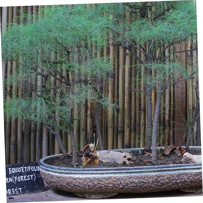 Ceramic Fisherman Ornament for Fish Tank and Garden Bonsai Water-Absorbing Decorative Statue 2.75X1.96X1.37 Inch Indoor Outdoor Table Patio D Cor