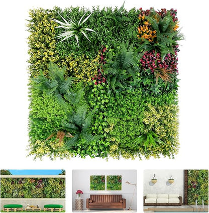 Artificial Grass Wall Backdrop Panels, 40"x40" UV-Anti Greenery Backdrop Wall, Faux Boxwood Panels for Patio, Garden, Backyard Indoor Outdoor Green Wall Decor & Privacy Fence Covering