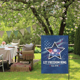 Fourth of July Patriotic Garden Flag Let Freedom Ring Yard Flags Independence Day Double Sided American Star Fireworks House Banner for Porch Patio Memorial July 4th Home Decor 12 x18 Inch