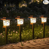 6Pack Solar Pathway Lights Outdoor Waterproof IP65, Solar Lights Outdoor with Hook, Upgraded 1000mAH Battery, Up to 12Hrs, Auto On/Off, Garden Decor for Yard, Driveway, Walkway (LED)