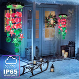 Solar Shell Gift for Mom Grandma Girls, Christmas Red & Green Solar Wind Chimes for Outside,Christmas Decorative Mobile Lights for Garden, Yard, Patio, Window, Party, Outdoor Decorations