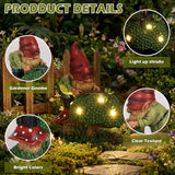EXYGLO Solar Gnome Garden Decor Statue, 7.4" Gnome Gardener Outdoor Funny Decoration for Lawn, Patio, Yard, and Unique Housewarming, Birthday Ornament Gift for Mother, Friend, Family