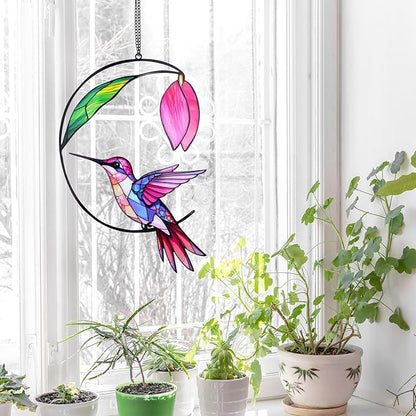 Hummingbird Gifts for Women, Hummingbird Sun Catcher for Window Hanging, for Mom Grandma Bird Lovers, Spring Suncatcher Garden Decor for Indoor Outdoor Windows