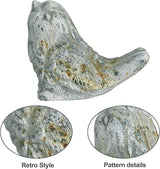 Z&Z ornamentorum Outdoor Bird Statues Decor Figurines for Home Cement Bird Sculpture for Patio Yard Lawn Ornament, 2 Style/Set,Indoor Outdoor Stone Decorations Statue