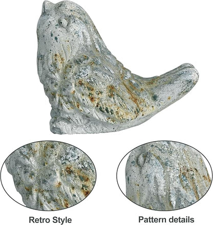 Z&Z ornamentorum Outdoor Bird Statues Decor Figurines for Home Cement Bird Sculpture for Patio Yard Lawn Ornament, 2 Style/Set,Indoor Outdoor Stone Decorations Statue