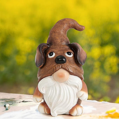 Puppy Gnome Decorations Outdoor Garden Dog Gnome Statue for Garden Decor, Front Porch Decor, Lawn, Patio Decor, Puppy Knome Nomes Gifts for Mom Grandma & Women