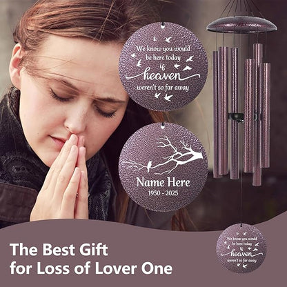 Memorial 32" Wind Chimes for Loss of Loved One, Personalized in Loving Memory of Wind Chimes, Memorial Gifts for Sympathy Best Bereavement Gifts Idea, Produced in USA