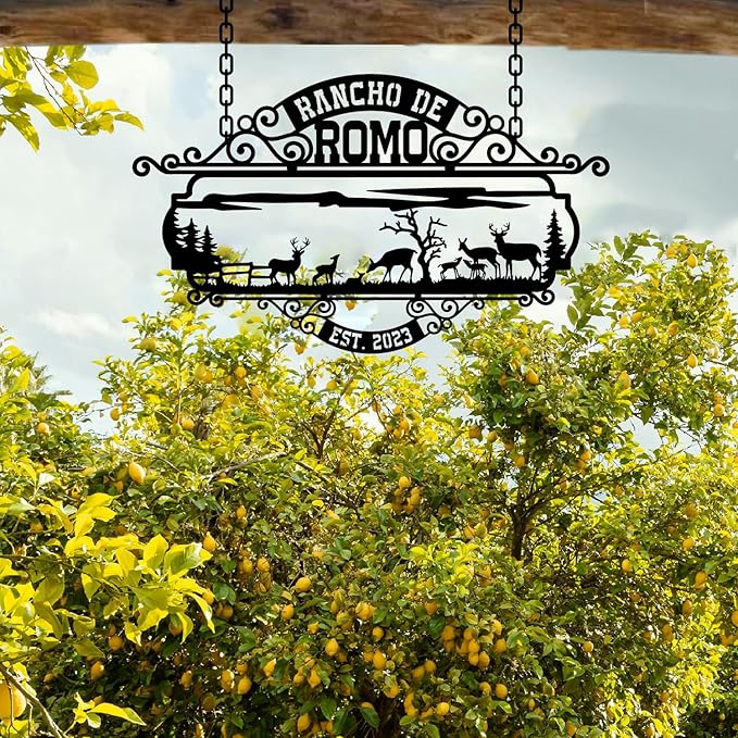 Personalized Metal Farm Sign, Customized Family Name Ranch Sign, Large Last Name Sign for Farmhouse Decoration, Outdoor Farm Wall Art, Welcome Sign, Entrance Gate Sign, Farm Lovers Gift, Garden Decor