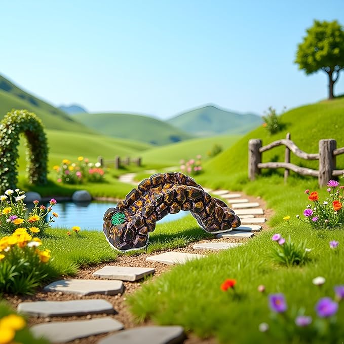 Stone Bridge Miniature Fairy Garden Accessories,Miniature Pond Lawn Garden Ornament Figurines, Mini Lighthouse Water Well Bridge Figurines, Micro Landscape Ornaments for Garden DIY Kit Statues