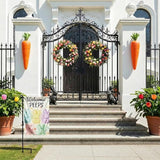 Welcome Peeps Bunny Easter Garden Flag 12 x 18 Inch Double Sided Outside Flag, Painted Rabbits, Welcome Spring Flag Outdoor Yard Easter Holiday Decoration