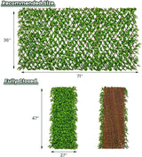 Giantex Expandable Fence Privacy Screen - Decorative Faux Green Eucalyptus Fencing Panel for Balcony, Artificial Hedges with PE Leaves and Willow for Outdoors Garden Patio Deck Apartment, 1 Pack