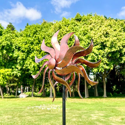360° Metal Wind Spinner – Willow Leaf Kinetic Sculpture for Outdoor Patio Lawn Yard and Garden Decor
