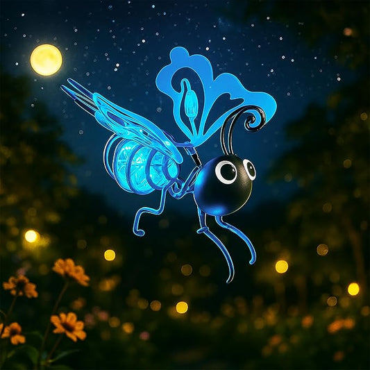 Solar Butterfly Lights Outdoor for Garden – Hanging Metal Insect Light with Hook, Waterproof Butterfly Decorations for Yard, Patio & Lawn, Holiday Gifts for Women & Kids (Sky Blue-1PC)