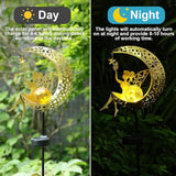 ZKLiLi Solar Lights Garden Decorations,Moon Fairy Light,Solar Statues Outdoor Decor,Warm LED Light for Pathway Lawn Patio Courtyard Gifts for Mom Grandma Women