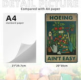 HOEING AIN'T EASY Sign Decorative Signs Funny Humorous Metal Yard Signs Women's Garden Gift for Outdoor Patio Porch Decor or Indoor Wall Decor (Color06)