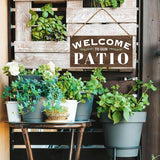 Patio Wood Sign Decor, Welcome Sign for Patio Front Back Porch Decoration Deck Bar Garden Backyard Decor, Housewarming Gifts for Women Men New House Home, Welcome to Our Patio