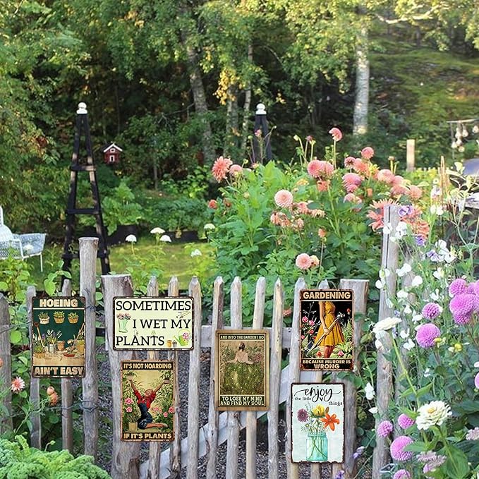Funny Garden Decor Metal Signs For Outside Gardening Gifts For Women Patio Accessories For Outside Gardening Because Murder Is Wrong Sign Backyard Decorations Porch Tin Signs And Decor Outdoor 8x12 In