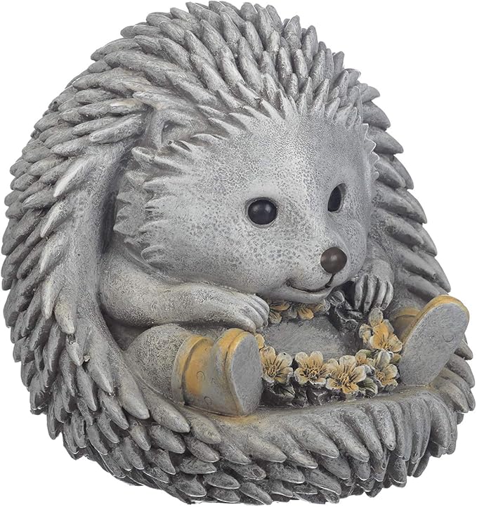Roman Garden - Hedgehog in Rain Boots Statue, 7.5H, Pudgy Pals Collection, Resin and Stone, Decorative, Garden Gift, Home Outdoor Decor, Durable, Long Lasting
