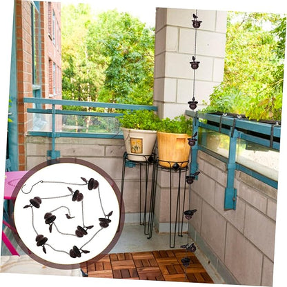Decorative Metal Rain Chain for Gutters Drainage Elegant Cups Outdoor Garden Decor Resistant Design for Rainwater Diverter
