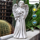 Rezpuao Solar Angel Statue for Outdoor, Angel Figurine with Resin, Outdoor Decor for Patio Lawn Yard Porch, Garden Gift