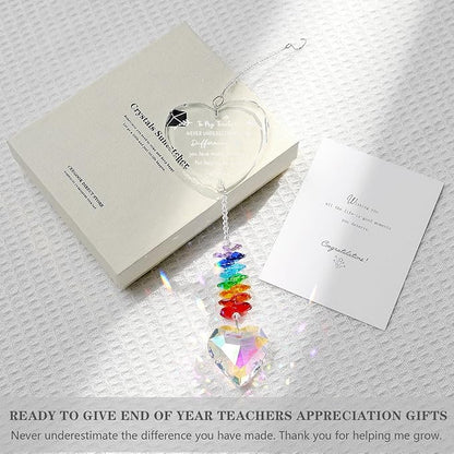 Teacher Appreciation Gifts, K9 Crystal Suncatcher Teacher Gifts for Women, Teachers Retirement Thank You Gift