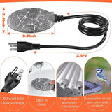 2 Pack Upgrade Bird Bath Heater for Outdoors in Winter, Pond Deicer 60 Watts Birdbath Deicer Water Heater Thermostatically Controlled with Auto Shut off Function for Patio Lawn (Frosted Gray)