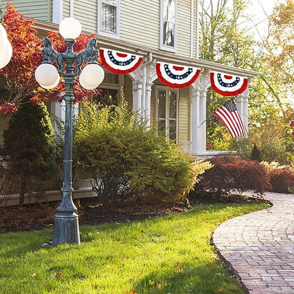 EBaokuup 10PCS USA Patriotic Pleated Fan Flags,3x1.5Ft American Bunting Banner Flag,Stars and Stripes Flag for Memorial Day and 4th of July