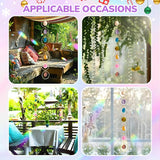 Thyle Healing Crystal Wind Chimes for Outside Window 7 Chakra Hanging Crystal Sun Catchers for Easter Indoor Outdoor Home Wall Decor Birthday Gifts(Agate Style)