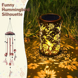Retisee Hummingbird Solar Wind Chimes Outdoor Metal Hummingbird Gifts Solar Light Windchimes Outside Indoors Christmas Decoration Birthday Gift for Home Lawn Porch Patio Garden Yard