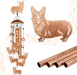 GDNSFIT Corgi Wind Chimes for Outside, Metal Windchimes Outdoors, Corgi Gifts for Women/Men, Memorial/Birthday Gifts, Garden Decor for Outside, Patio or Yard, Durable Chimes for Outdoors