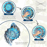 Aoedelyart Wind Spinners Outdoor Mandala Peacock Blue Eye‌,12In Stainless Steel Wind Spinner Hanging Garden Decor,Garden Gifts for Women,Men,Mother,Father,Wind Sculptures 3D Kinetic Yard Art Ornament