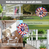 Sunflower American Flag Cow Patriotic Wind Spinners Outdoor for Yard and Garden,12 Inch 3D Stainless Steel Metal Hanging Kinetic Wind Sculpture, Independence Day Decor Indoor Art