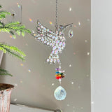 Hanging Silver Hummingbird Suncatcher, Crystal Hummingbird Suncatcher with Rainbow Prisms, Bird Decoration, Home Decoration, Birthday Gift