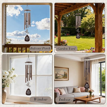 Bestie Gifts for Women - Metal Hummingbird Wind Chimes with Greeting Card Home Art Hanging Decor Outdoors Garden Patio Yard Porch Balcony Decorations Birthday Friendship Gift for Friends