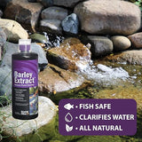 CrystalClear Barley Extract Pond Treatment – Natural Water Clarifier for Fountains, Water Gardens & Koi Ponds, Clears Cloudiness, Fish & Plant Safe, 1 Gallon