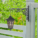 Sungmor Decorative Cast Iron Hanging Bracket - 15.6" Thickened Outdoor Metal Plant Hangers, Vintage Scroll Design for Signs, Planters, Lanterns, Bird Feeders - 2 Pack Heavy Duty Wall Hooks, Black