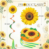 Gerrii 2 Pcs Spring Sunflower Windsock for Outside Sunflower Wind Spinner Hanging Decor Springtime Wind Twister Windmill for Yard Garden Patio Home Supply